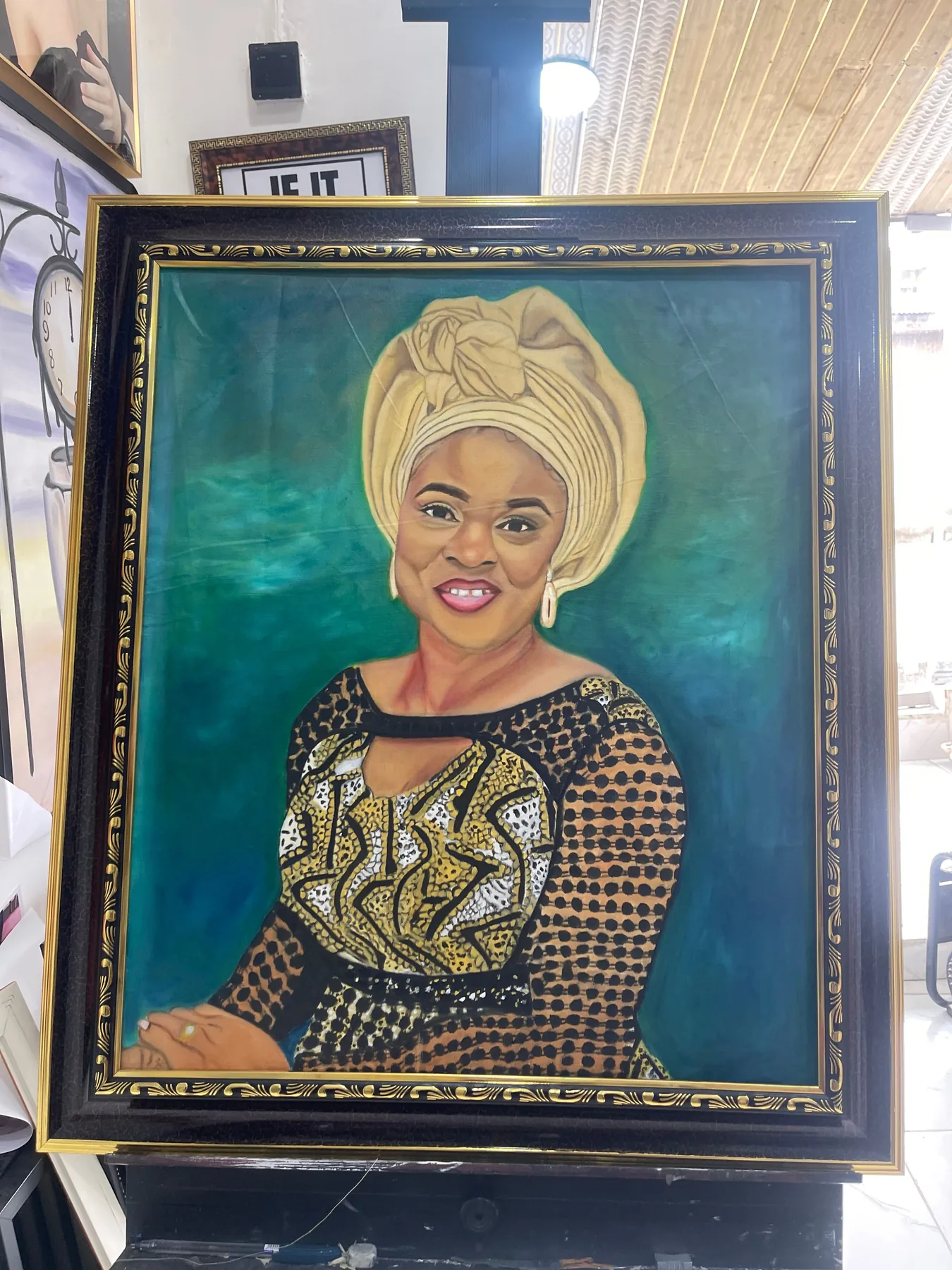 Framed painted portrait by Debby Art & Prints